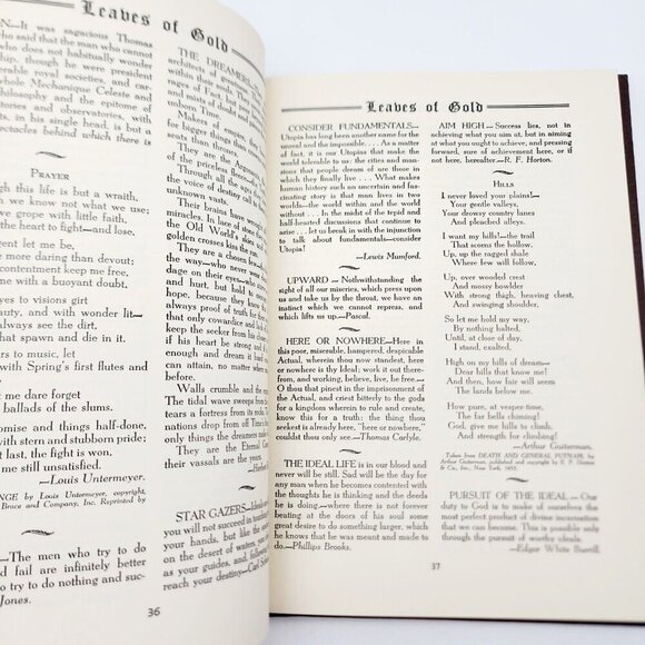Vintage Leaves of Gold  Anthology of Prayers Memorable Phrases 1964 Hardcover - Picture 8 of 13